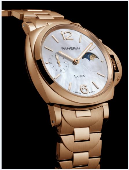 十大奢侈手表品牌沛纳海推出首款红金表链的月相腕表 引领奢华典雅风尚(图2)